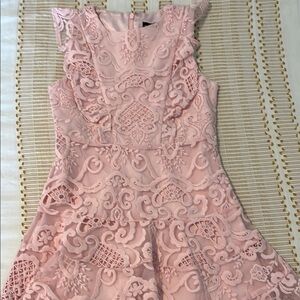 Bardot Pink Lace Dress